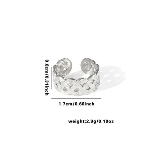 Fishtail high-end titanium steel ring fashion personality niche cross-border new palm plaid love non-fading ring