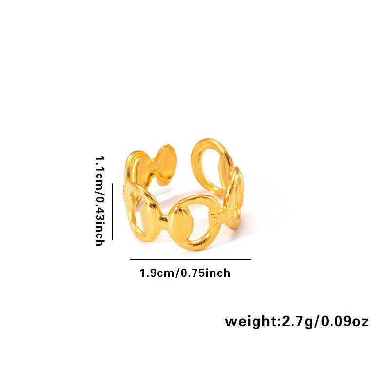 European and American fashion ins style simple titanium steel ring 18k gold-plated irregular geometric stainless steel women's jewelry hot-selling