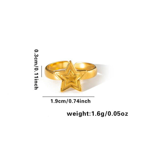 European and American fashion ins style simple titanium steel ring 18k gold-plated irregular geometric stainless steel women's jewelry hot-selling