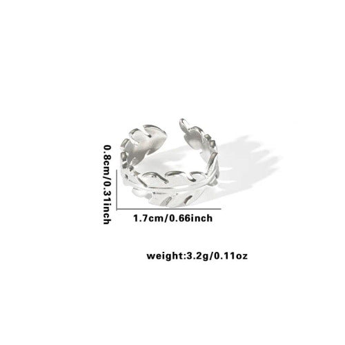 Fishtail high-end titanium steel ring fashion personality niche cross-border new palm plaid love non-fading ring