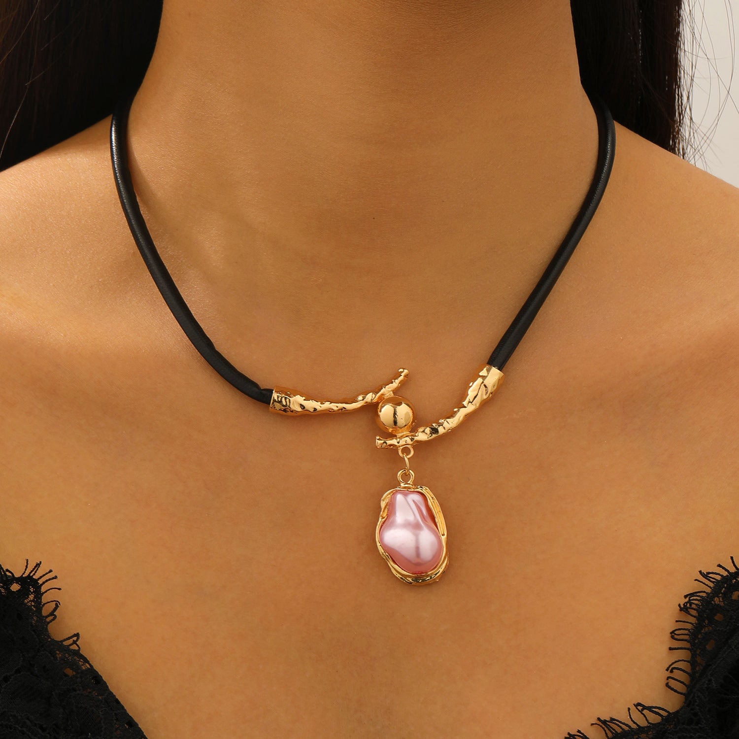 European and American cross-border baroque special-shaped pearl set jewelry women's high-end necklace earrings ring bracelet collar