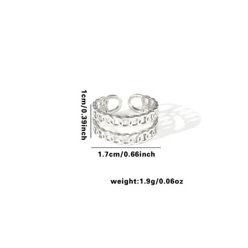 Fishtail high-end titanium steel ring fashion personality niche cross-border new palm plaid love non-fading ring