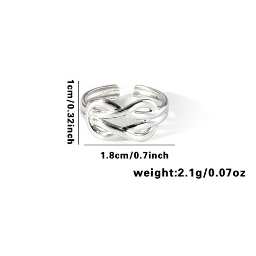 Fishtail high-end titanium steel ring fashion personality niche cross-border new palm plaid love non-fading ring