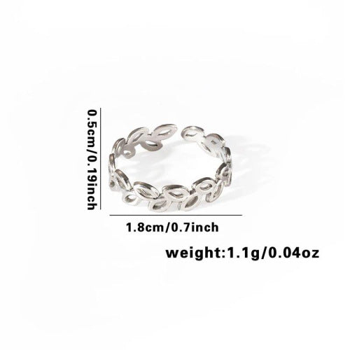 Fishtail high-end titanium steel ring fashion personality niche cross-border new palm plaid love non-fading ring