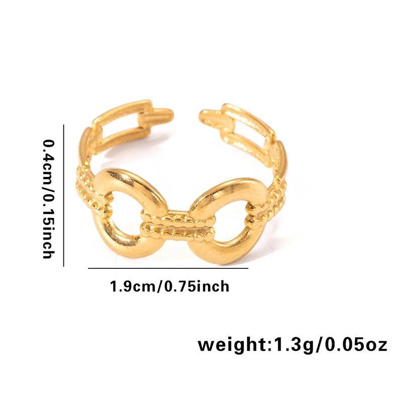 European and American fashion ins style simple titanium steel ring 18k gold-plated irregular geometric stainless steel women's jewelry hot-selling