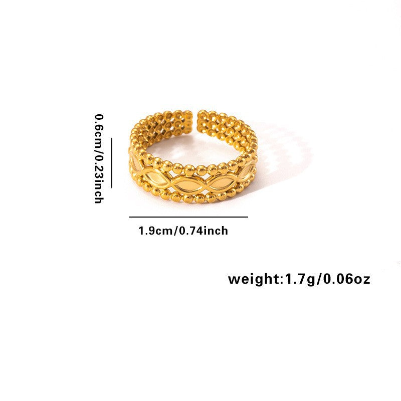 European and American fashion ins style simple titanium steel ring 18k gold-plated irregular geometric stainless steel women's jewelry hot-selling