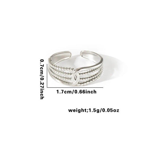 Fishtail high-end titanium steel ring fashion personality niche cross-border new palm plaid love non-fading ring