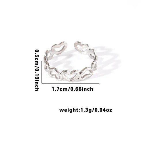 Fishtail high-end titanium steel ring fashion personality niche cross-border new palm plaid love non-fading ring