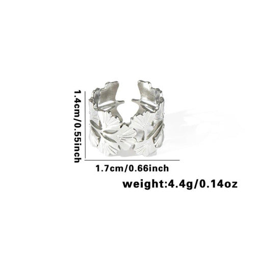 Fishtail high-end titanium steel ring fashion personality niche cross-border new palm plaid love non-fading ring