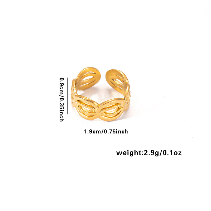 European and American fashion ins style simple titanium steel ring 18k gold-plated irregular geometric stainless steel women's jewelry hot-selling