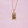TK popular tarot necklace, stainless steel material does not fade tarot retro pendant necklace