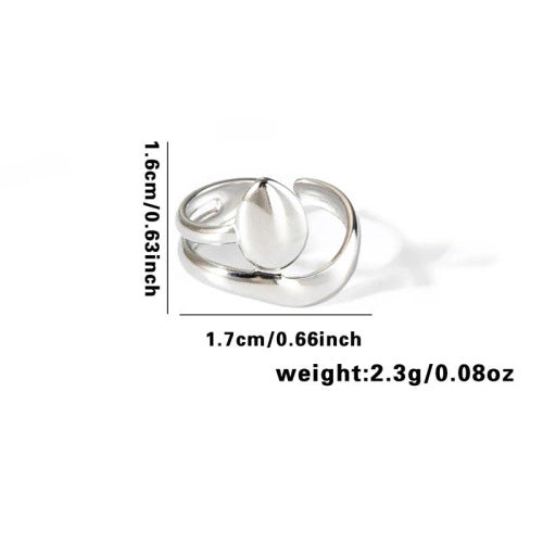 Fishtail high-end titanium steel ring fashion personality niche cross-border new palm plaid love non-fading ring
