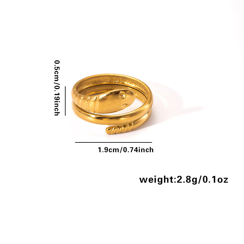 European and American fashion ins style simple titanium steel ring 18k gold-plated irregular geometric stainless steel women's jewelry hot-selling