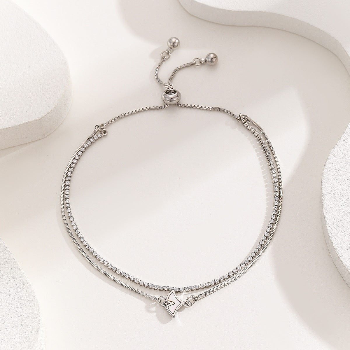 Cross-border explosive jewelry round love electroplating high-grade zircon gold-plated adjustable bracelet wholesale female