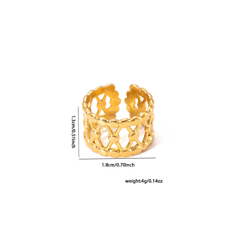 European and American fashion ins style simple titanium steel ring 18k gold-plated irregular geometric stainless steel women's jewelry hot-selling