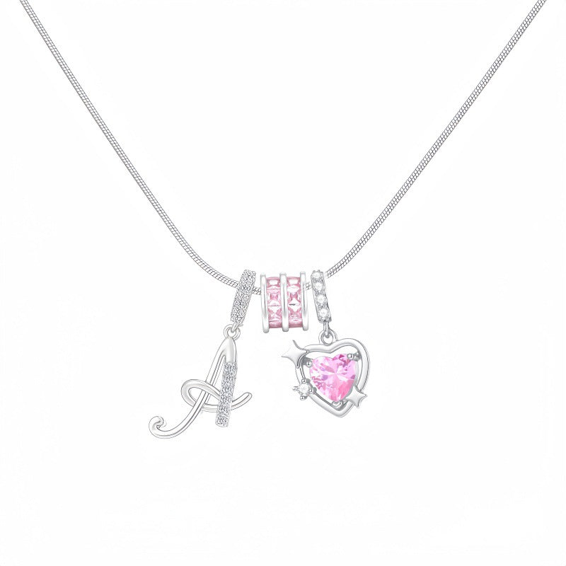 Cross-border explosion wish-love zircon English alphabet necklace series ins girlfriend gift