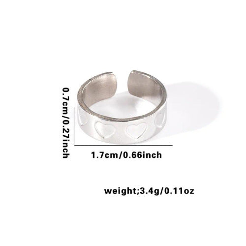 Fishtail high-end titanium steel ring fashion personality niche cross-border new palm plaid love non-fading ring