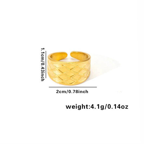 European and American fashion ins style simple titanium steel ring 18k gold-plated irregular geometric stainless steel women's jewelry hot-selling