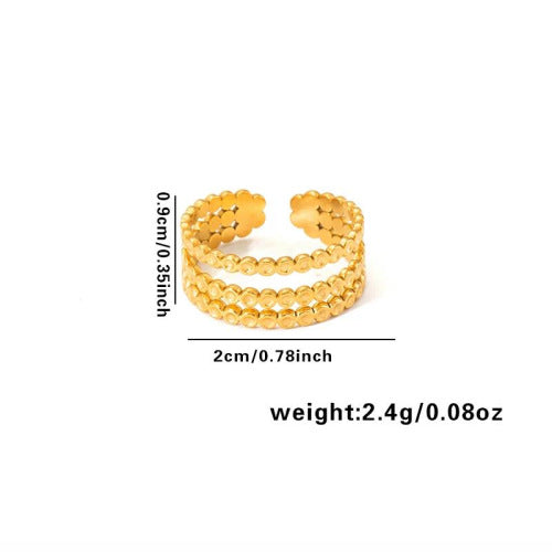 European and American fashion ins style simple titanium steel ring 18k gold-plated irregular geometric stainless steel women's jewelry hot-selling