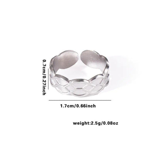 Fishtail high-end titanium steel ring fashion personality niche cross-border new palm plaid love non-fading ring