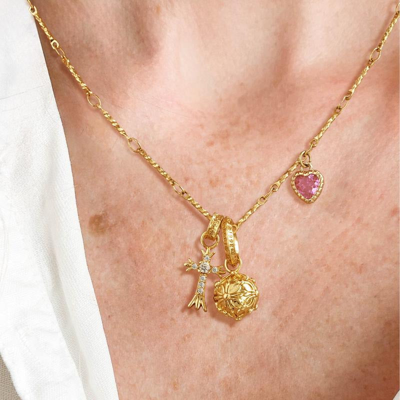 Douyin explosive 18k plated real gold Crojia high version love necklace wholesale high color retention necklace