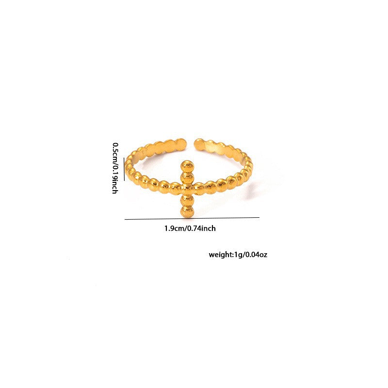 European and American fashion ins style simple titanium steel ring 18k gold-plated irregular geometric stainless steel women's jewelry hot-selling