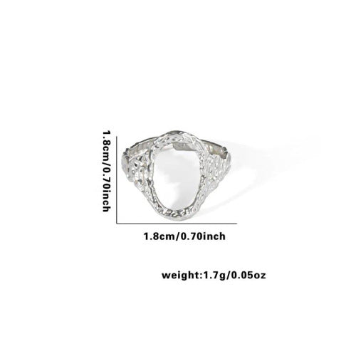 Fishtail high-end titanium steel ring fashion personality niche cross-border new palm plaid love non-fading ring