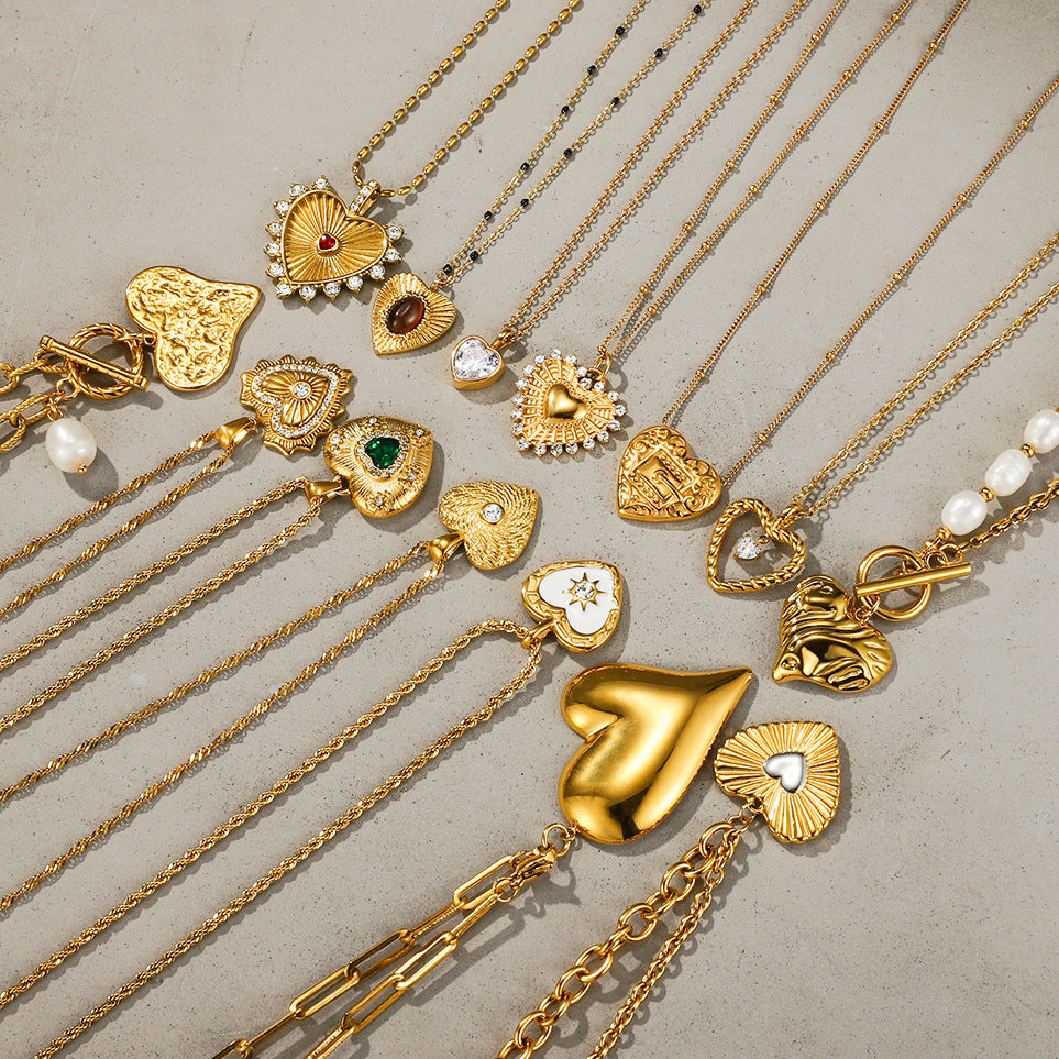 Jingqiao European and American cross-border jewelry titanium steel pearl necklace accessories women's sweater chain autumn and winter stainless steel jewelry cross-border