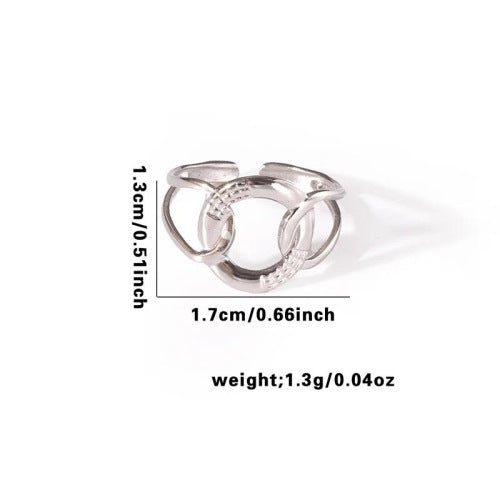 Fishtail high-end titanium steel ring fashion personality niche cross-border new palm plaid love non-fading ring