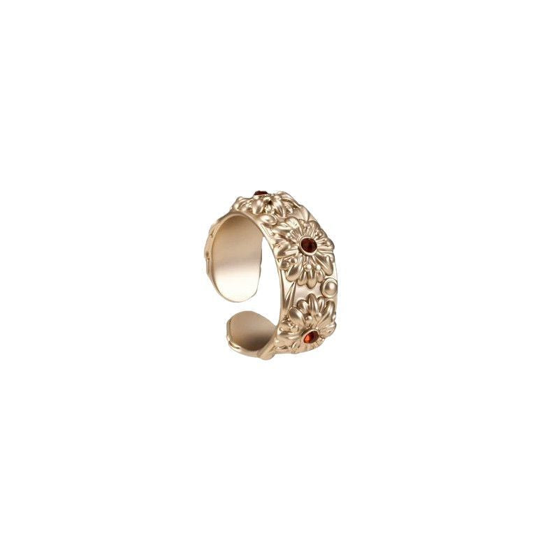 New Daisy series French retro ring with adjustable opening