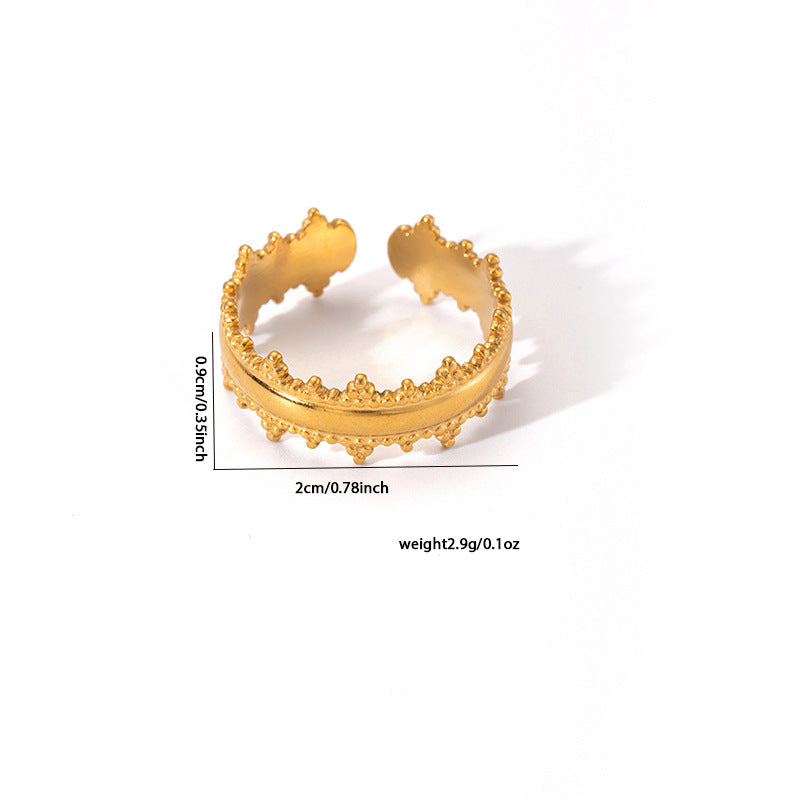 European and American fashion ins style simple titanium steel ring 18k gold-plated irregular geometric stainless steel women's jewelry hot-selling