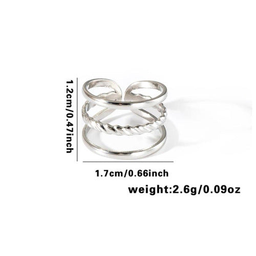 Fishtail high-end titanium steel ring fashion personality niche cross-border new palm plaid love non-fading ring