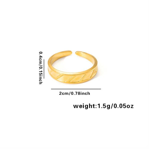 European and American fashion ins style simple titanium steel ring 18k gold-plated irregular geometric stainless steel women's jewelry hot-selling