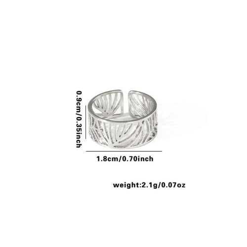 Fishtail high-end titanium steel ring fashion personality niche cross-border new palm plaid love non-fading ring