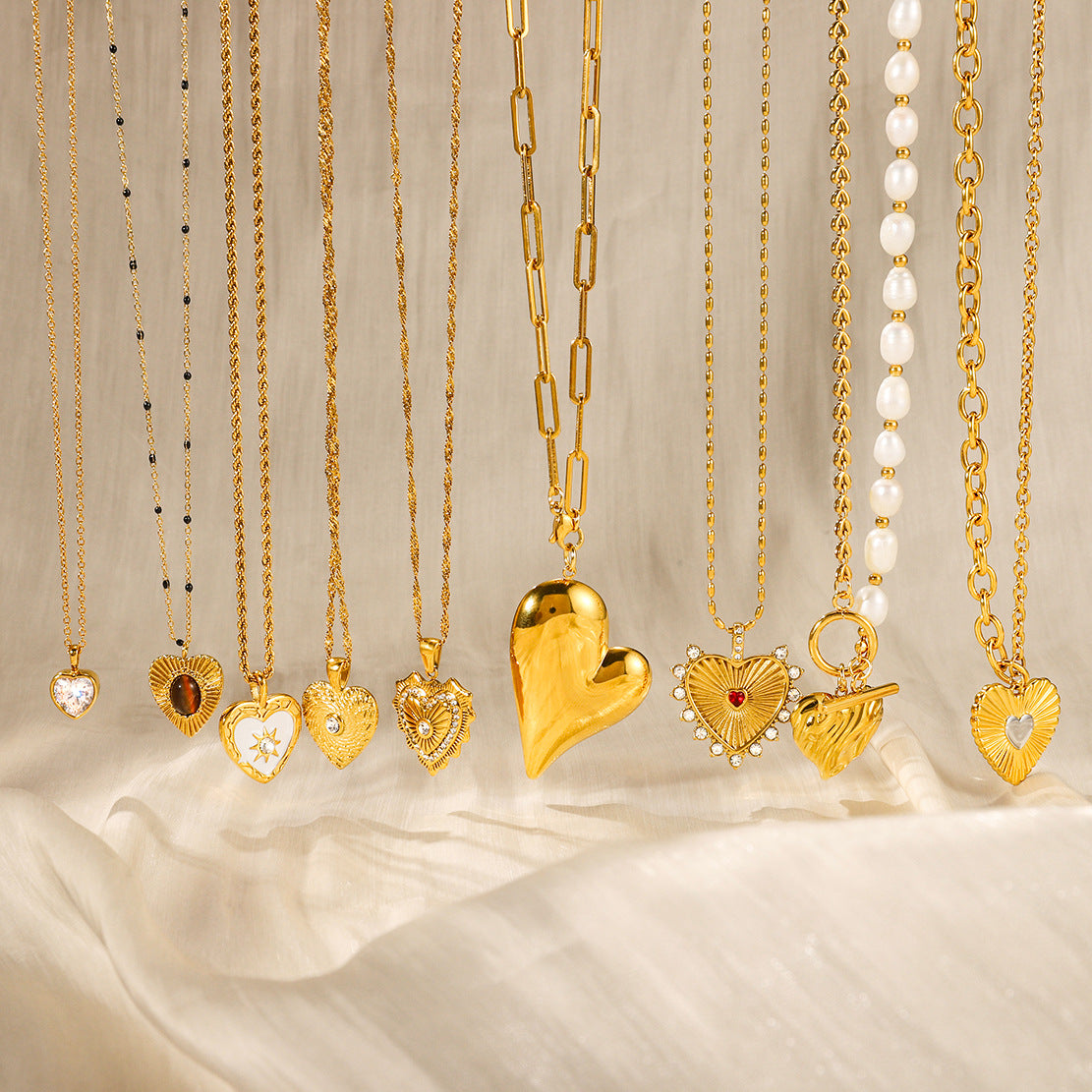 Jingqiao European and American cross-border jewelry titanium steel pearl necklace accessories women's sweater chain autumn and winter stainless steel jewelry cross-border