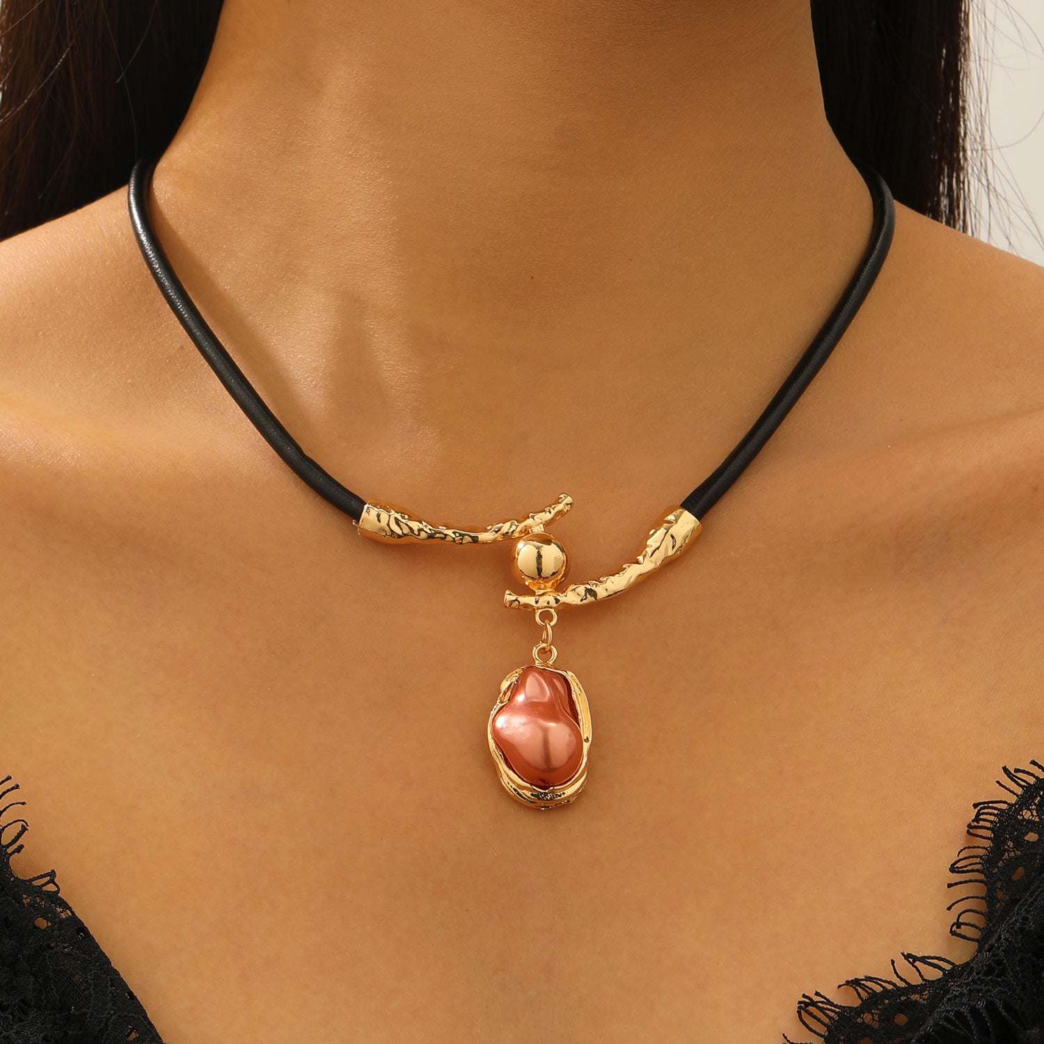 European and American cross-border baroque special-shaped pearl set jewelry women's high-end necklace earrings ring bracelet collar