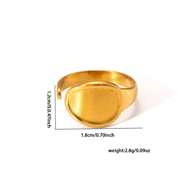 European and American fashion ins style simple titanium steel ring 18k gold-plated irregular geometric stainless steel women's jewelry hot-selling