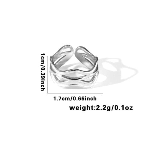 Fishtail high-end titanium steel ring fashion personality niche cross-border new palm plaid love non-fading ring