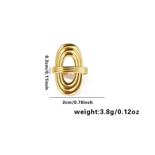 European and American fashion ins style simple titanium steel ring 18k gold-plated irregular geometric stainless steel women's jewelry hot-selling