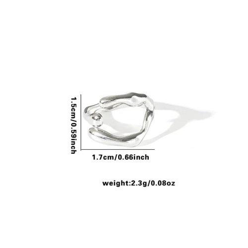 Fishtail high-end titanium steel ring fashion personality niche cross-border new palm plaid love non-fading ring
