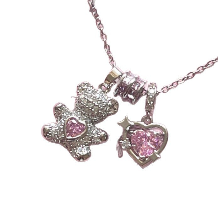 2025 new best-selling sweet bear necklace high color retention super cute super flash