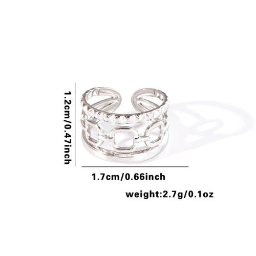 Fishtail high-end titanium steel ring fashion personality niche cross-border new palm plaid love non-fading ring