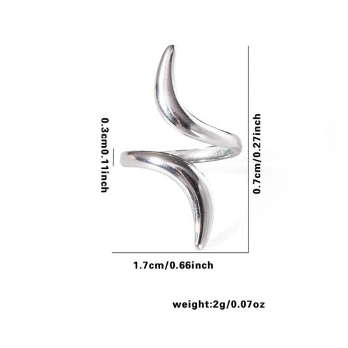 Fishtail high-end titanium steel ring fashion personality niche cross-border new palm plaid love non-fading ring