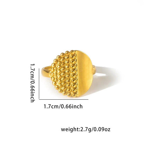 European and American fashion ins style simple titanium steel ring 18k gold-plated irregular geometric stainless steel women's jewelry hot-selling