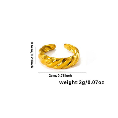 European and American fashion ins style simple titanium steel ring 18k gold-plated irregular geometric stainless steel women's jewelry hot-selling