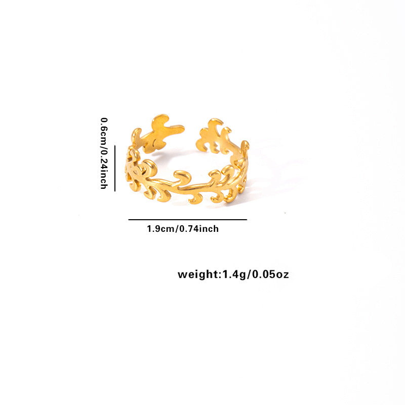 European and American fashion ins style simple titanium steel ring 18k gold-plated irregular geometric stainless steel women's jewelry hot-selling