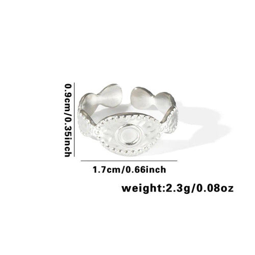 Fishtail high-end titanium steel ring fashion personality niche cross-border new palm plaid love non-fading ring