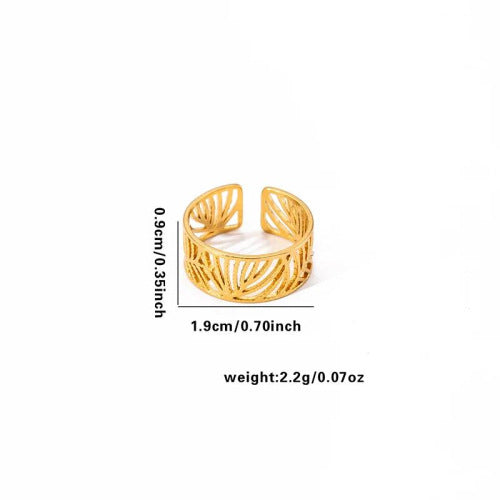 European and American fashion ins style simple titanium steel ring 18k gold-plated irregular geometric stainless steel women's jewelry hot-selling