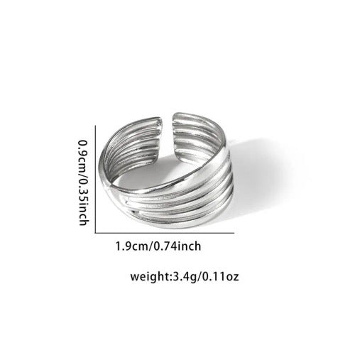 Fishtail high-end titanium steel ring fashion personality niche cross-border new palm plaid love non-fading ring