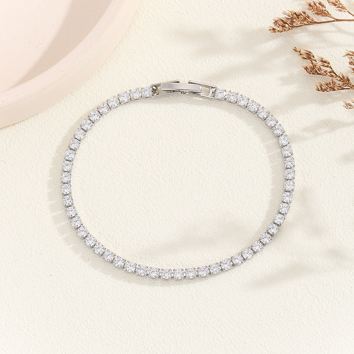 Cross-border explosive jewelry round love electroplating high-grade zircon gold-plated adjustable bracelet wholesale female